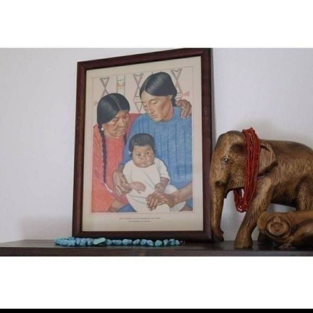 Winold Reiss family portrait lithograph vintage American southwestern new mexico - Picture 2 of 10